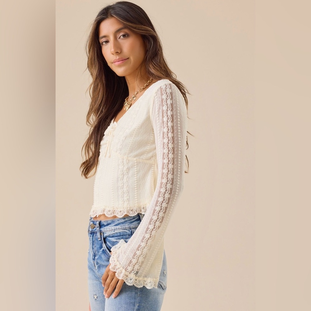 Altar'd State Boston Bell Sleeve Lace Top - Picture 2 of 4